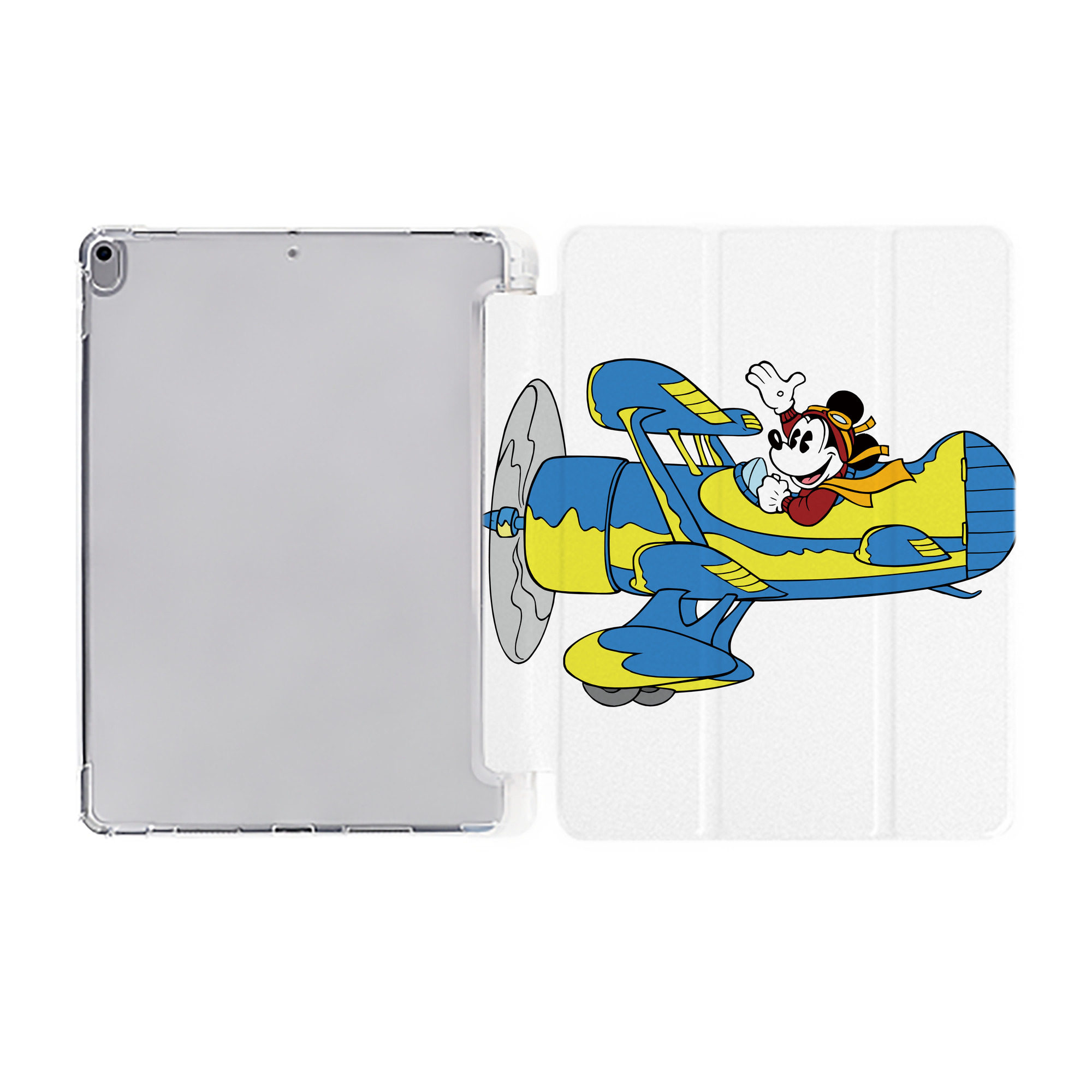 （画像用） ミッキーマウス Mickey Mouse IPad ケース ペン収納付き 三つ折りスタンド PUレザー×シリコン 対応機種9.5/10.5/10.9インチ